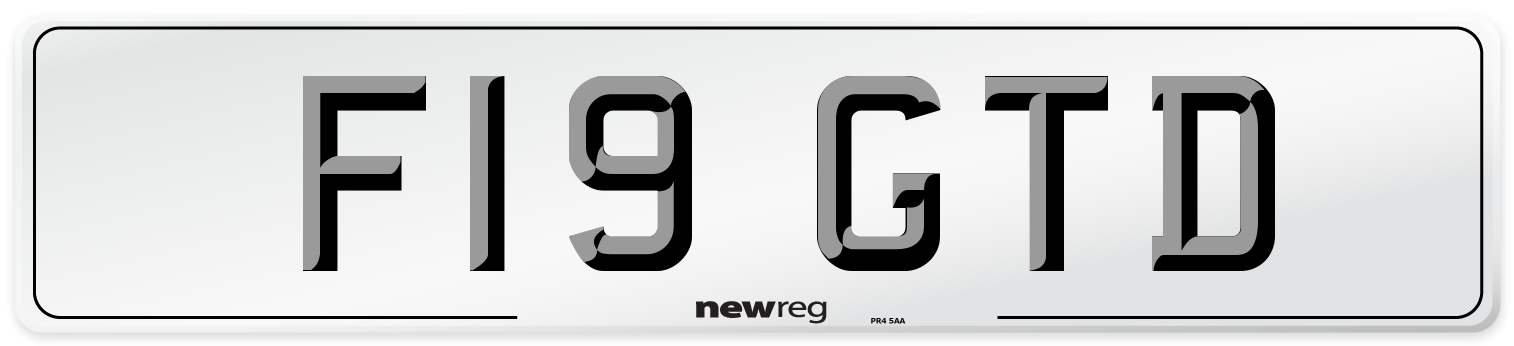 F19 GTD Number Plate from New Reg